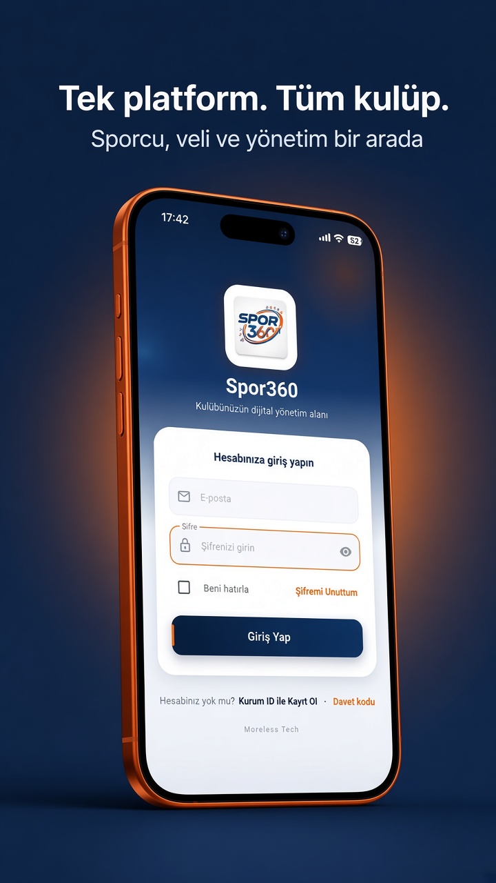 Spor360 giriş ekranı - e-posta ve şifre ile güvenli giriş